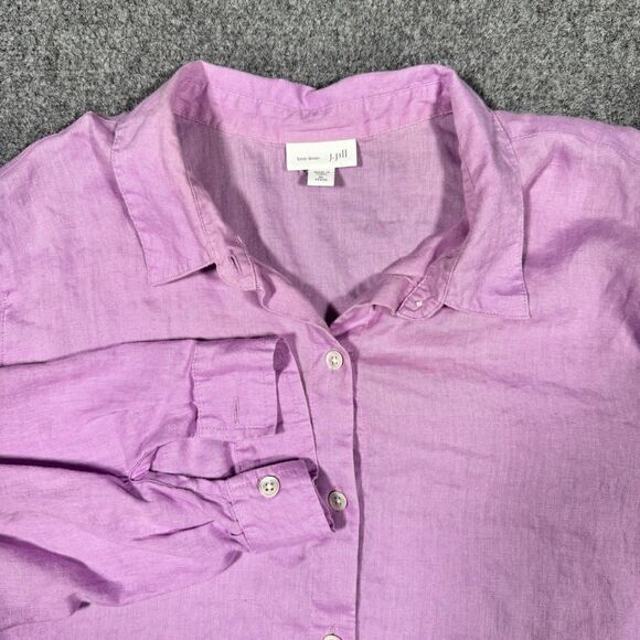 J. Jill Tops - J. Jill Love Linen Pink Button Shirt Long Sleeve Petite XL